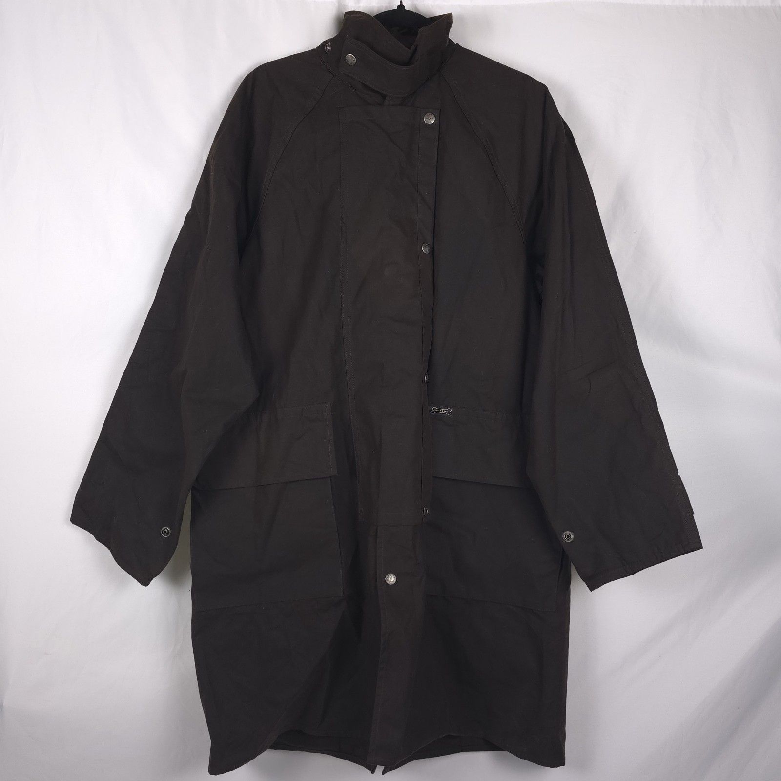 Driza Bone Mens Med Waxed Cotton Brown Oilskin Duster Trench Riding Farm Jacket